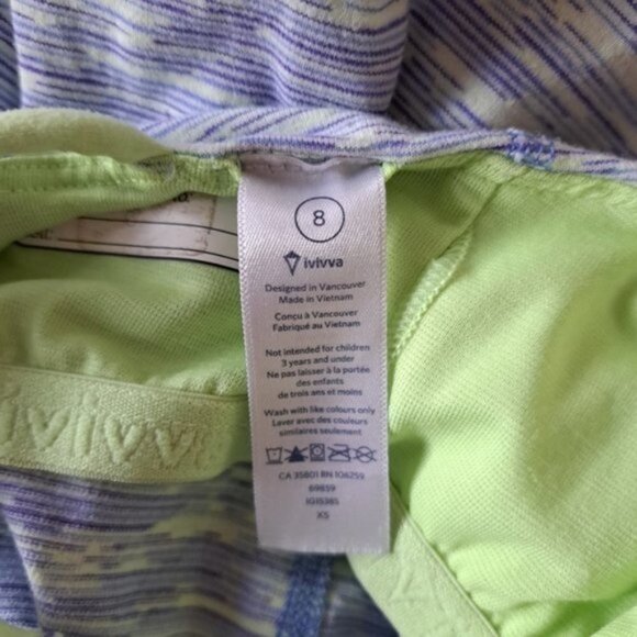 Ivivva girls size 8 tank top purple & lime VGUC - Picture 3 of 3